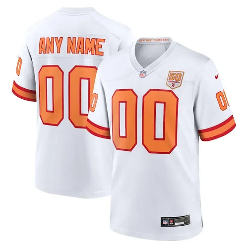 '76 Tampa Bay Buccaneers Nike 50th Season Custom Game Jersey - White/Red