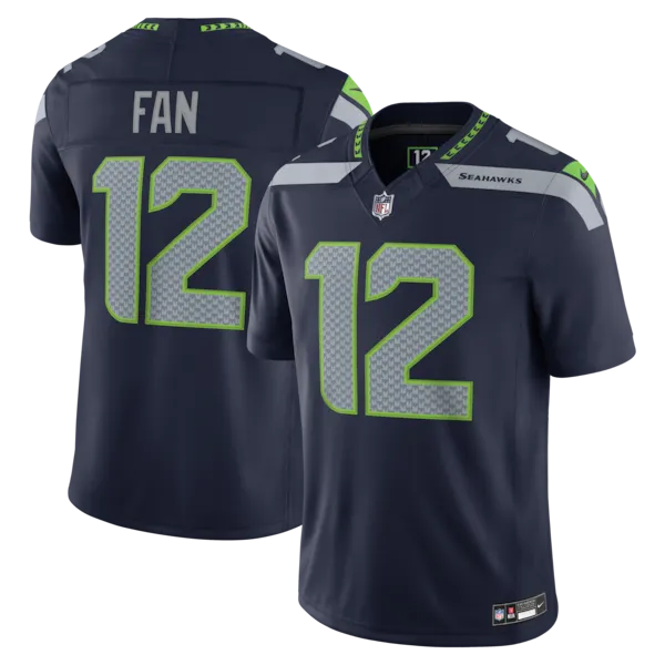 12s Seattle Seahawks Nike Team Vapor F.U.S.E. Stitched Limited Jersey - College Navy
